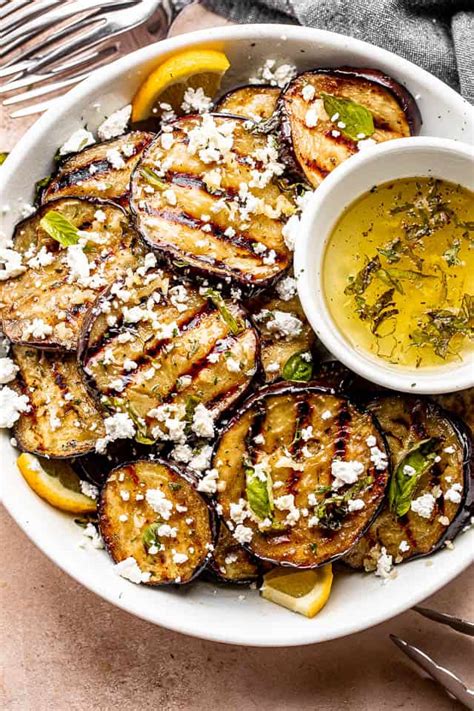 grilled-eggplant-with-garlic-vinaigrette-the-best image
