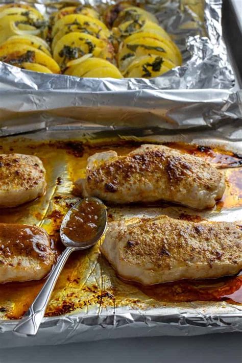oven-baked-pork-chops-with-apricot-glaze-dishing image