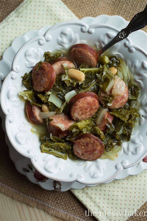 slow-cooker-kielbasa-soup-with-kale-and-white-beans image