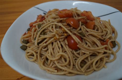 quick-healthy-cherry-tomato-caper-spaghetti image