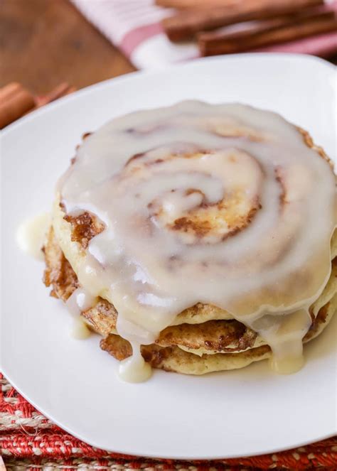 cinnamon-roll-pancakes-with-cream-cheese image