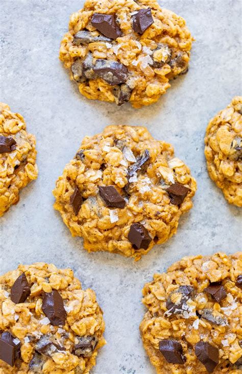 salted-oatmeal-chocolate-chunk-cookies-averie-cooks image