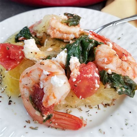 mediterranean-spaghetti-squash-with-shrimp-heart image