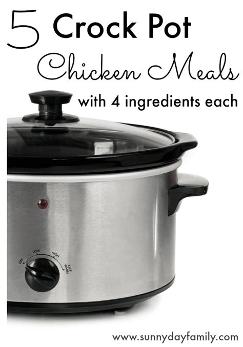 5-crock-pot-chicken-meals-with-4-ingredients-each-sunny image