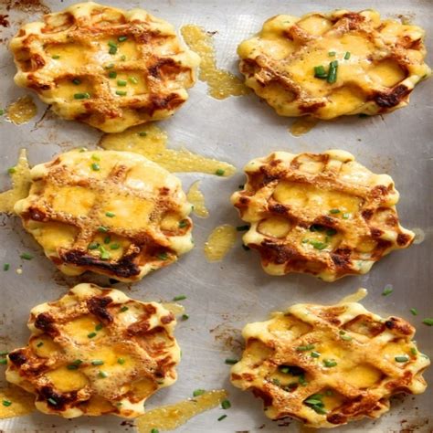 mashed-potato-cheddar-and-chive-waffles-complete image