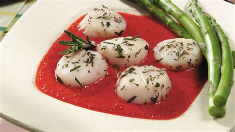 rosemary-grilled-scallops-with-roasted-red-pepper-sauce image
