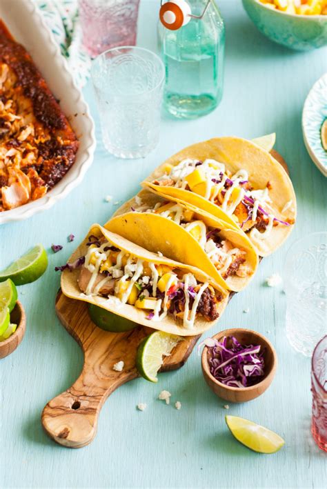 sweet-spicy-baked-salmon-tacos-with-mango-salsa image