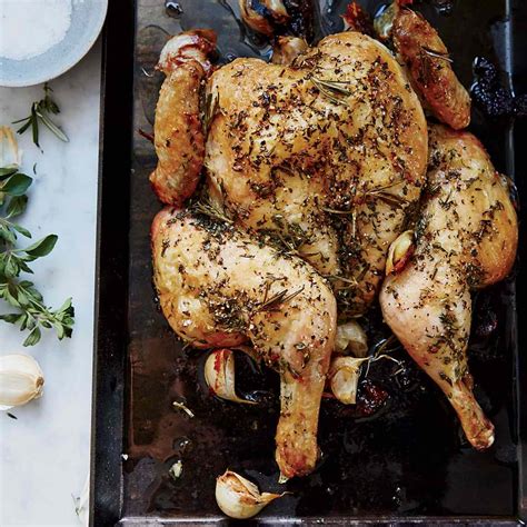 herb-roasted-spatchcock-chicken-recipe-food-wine image