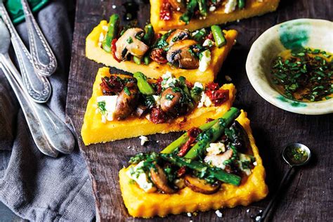 baked-polenta-tart-with-asparagus-mushrooms-and image