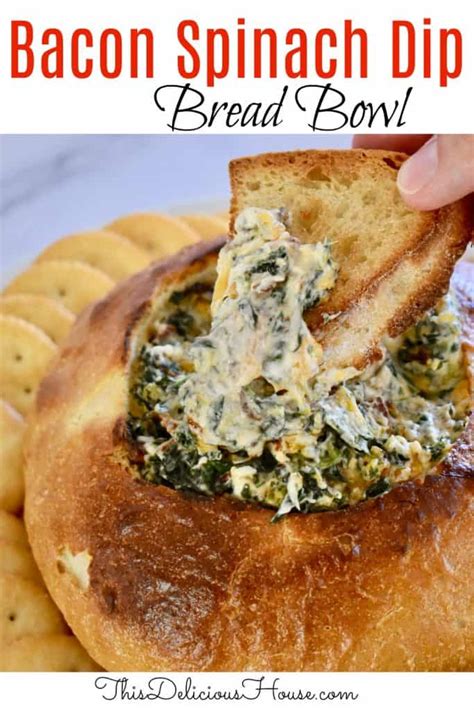 bacon-spinach-dip-loaf-bread-bowl-this-delicious image