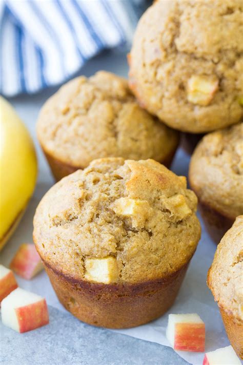 apple-banana-muffins-easy-one-bowl image