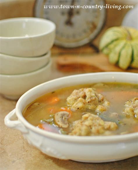turkey-stuffing-dumpling-soup-town-country-living image