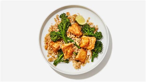 crispy-tofu-with-coconut-quinoa-and-broccolini-bon image