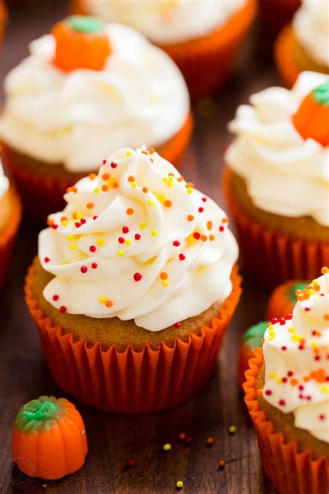 pumpkin-cupcakes-with-cream-cheese-frosting-video image