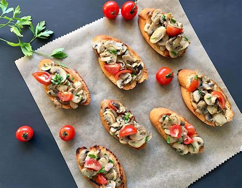 bruschetta-with-mushrooms-and-fresh-cherry-tomatoes image