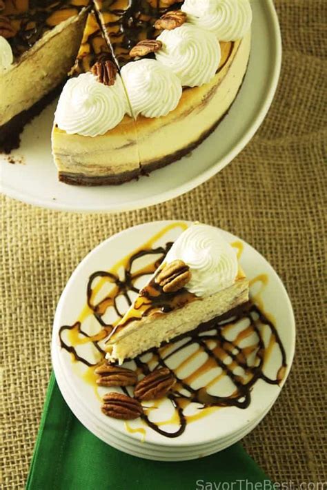 chocolate-caramel-swirl-cheesecake-savor-the-best image