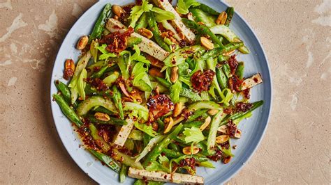 celery-green-bean-and-tofu-salad-with-chile-crisp image