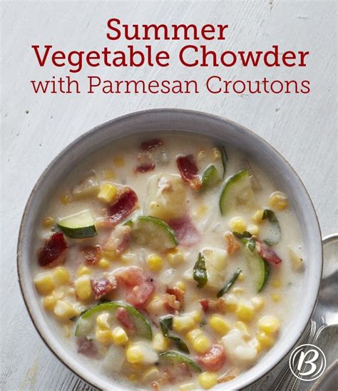 summer-vegetable-chowder-with-parmesan-croutons image
