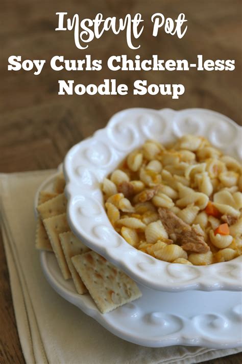 instant-pot-vegan-soy-curls-chicken-less-noodle-soup image