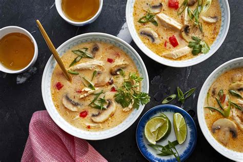 spicy-coconut-chicken-mushroom-soup-eatingwell image