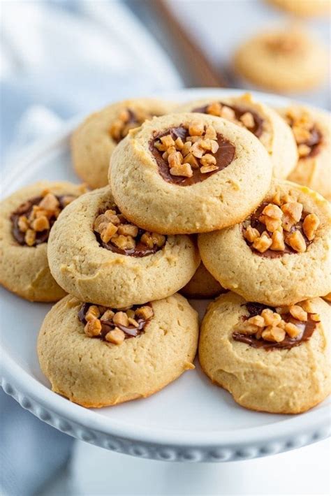 easy-chocolate-thumbprint-cookies-with-toffee-bits image