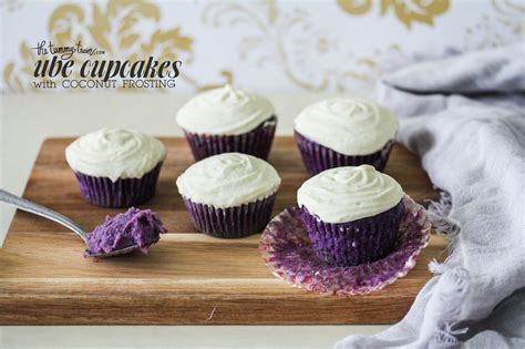 ube-cupcakes-with-coconut-frosting-recipe-the-tummy image