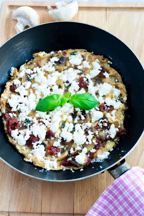 how-to-make-a-stovetop-frittata-with-sun-dried-tomatoes-feta image