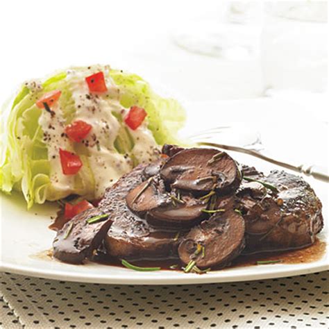 beef-tenderloin-steaks-with-red-wine-mushroom-sauce image