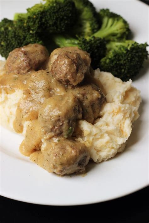 homemade-gravy-for-meatballs-and-mashed-potatoes image