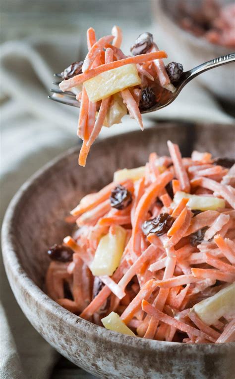 5-minute-carrot-raisin-pineapple-salad-noshtastic image
