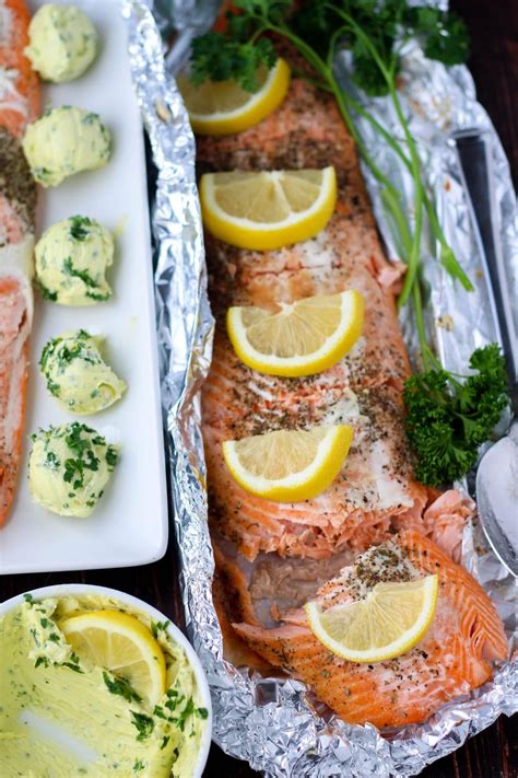 garlic-dill-baked-salmon-with-lemon-herb-butter image