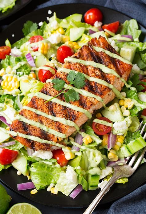 mexican-grilled-salmon-salad-with-avocado-ranch-cooking image