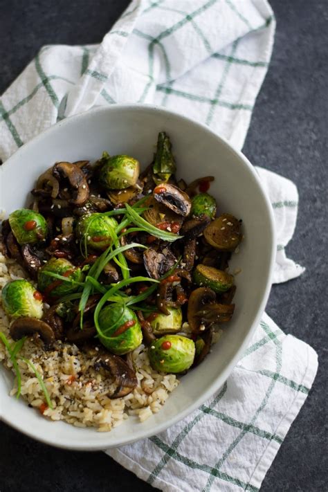 balsamic-garlic-brussels-sprouts-and-mushroom-stir-fry image