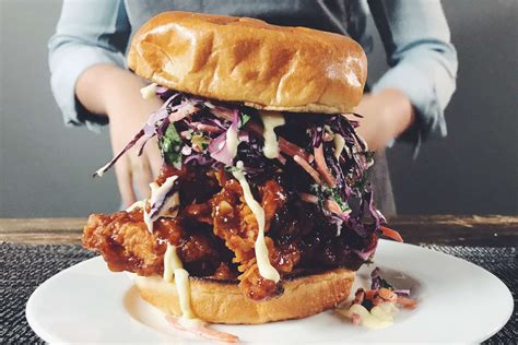 general-tso-fried-chicken-sandwich-with-asian-slaw image