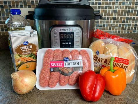 instant-pot-sausage-peppers-onions-plowing image