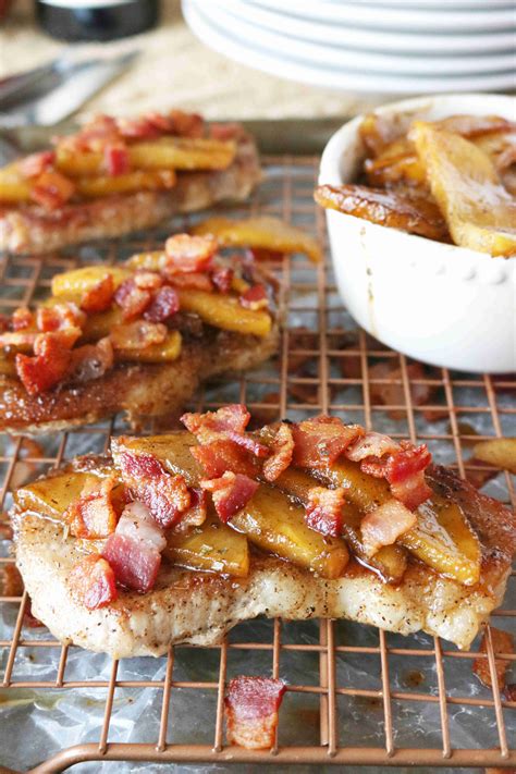 skillet-pork-chops-with-apples-and-bacon image