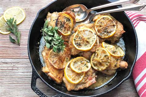 chicken-thighs-with-lemon-slices-wine-sauce-foodal image