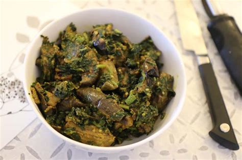 palak-baingan-ki-sabzi-recipe-spinach-eggplant-stir-fry image
