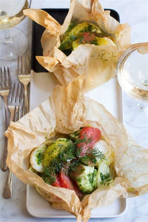 citrus-scallops-en-papillote-with-herb-emulsion image
