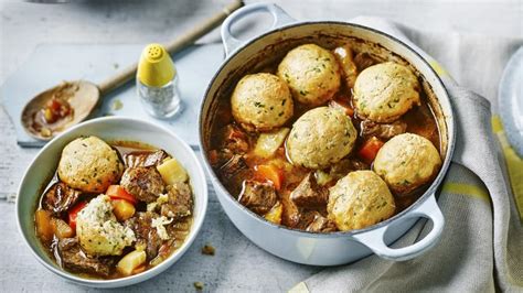 beef-stew-with-light-herby-dumplings-recipe-bbc-food image
