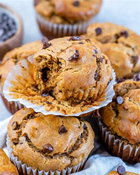 flourless-peanut-butter-banana-muffins-healthy image
