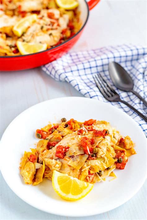 15-minute-skillet-tilapia-with-artichokes-and-tomatoes image