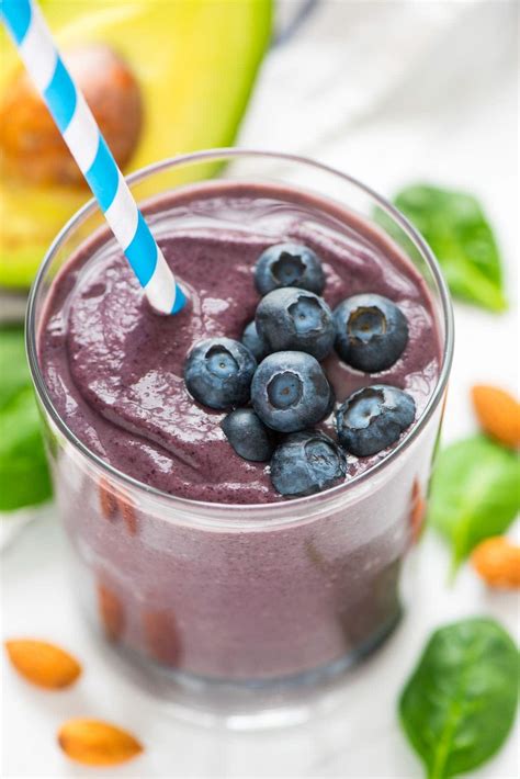 avocado-smoothie-with-blueberries-wellplatedcom image