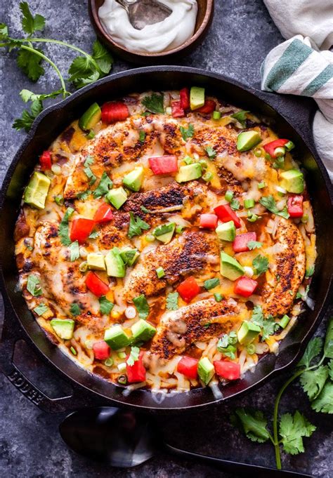 skillet-enchilada-chicken-with-black-beans-and-corn image