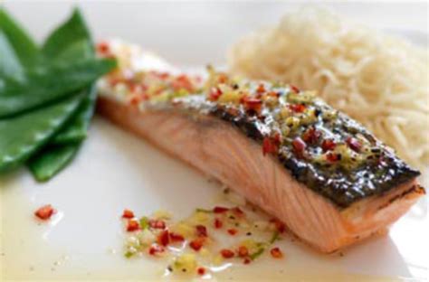 grilled-salmon-with-ginger-honey-and-lime-dinner image