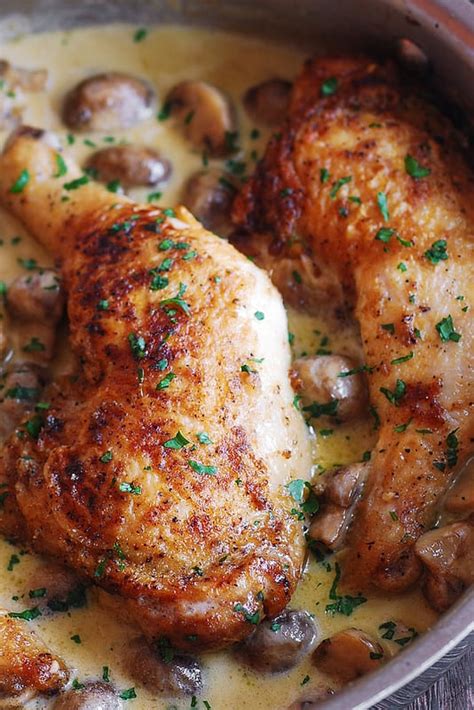 easy-chicken-legs-with-creamy-mushroom-sauce-julias image