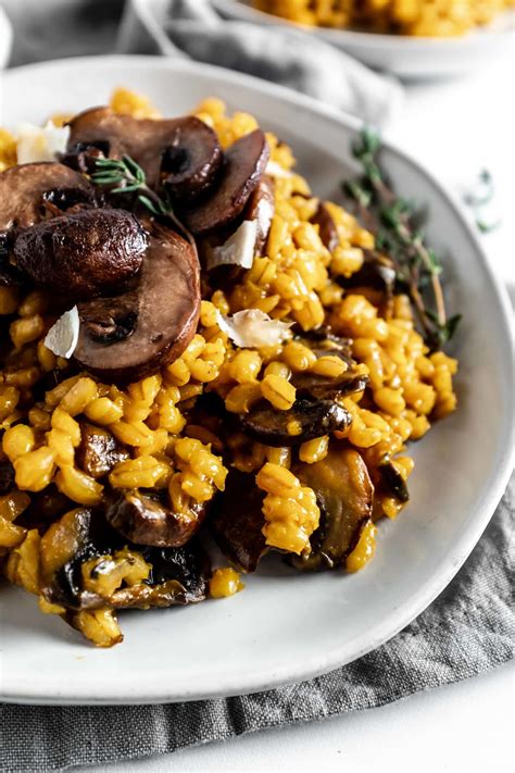 saffron-barley-risotto-with-mushrooms-whisked-away-kitchen image