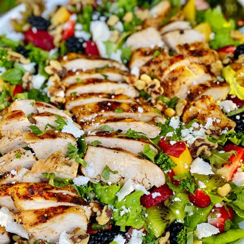 grilled-chicken-salad-with-summer-fruit image