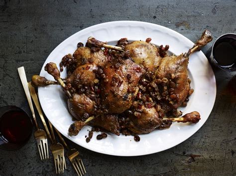 duck-confit-with-spicy-pickled-raisins-the-splendid-table image