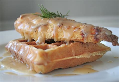 oven-fried-chicken-and-waffles-with-maple-gravy-the image